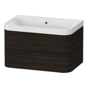 Duravit Meuble vasque Happy D.2 Plus 77,5x49 cm, sans trou, noyer, 2 tiroirs