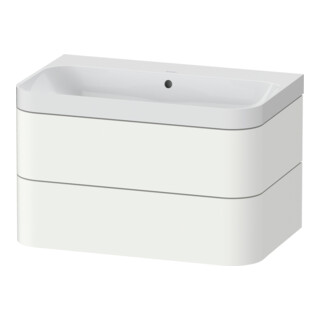 Duravit Meuble vasque Happy D.2 Plus 77,5x49 cm, sans trou robinet, blanc mat, 2 tiroirs