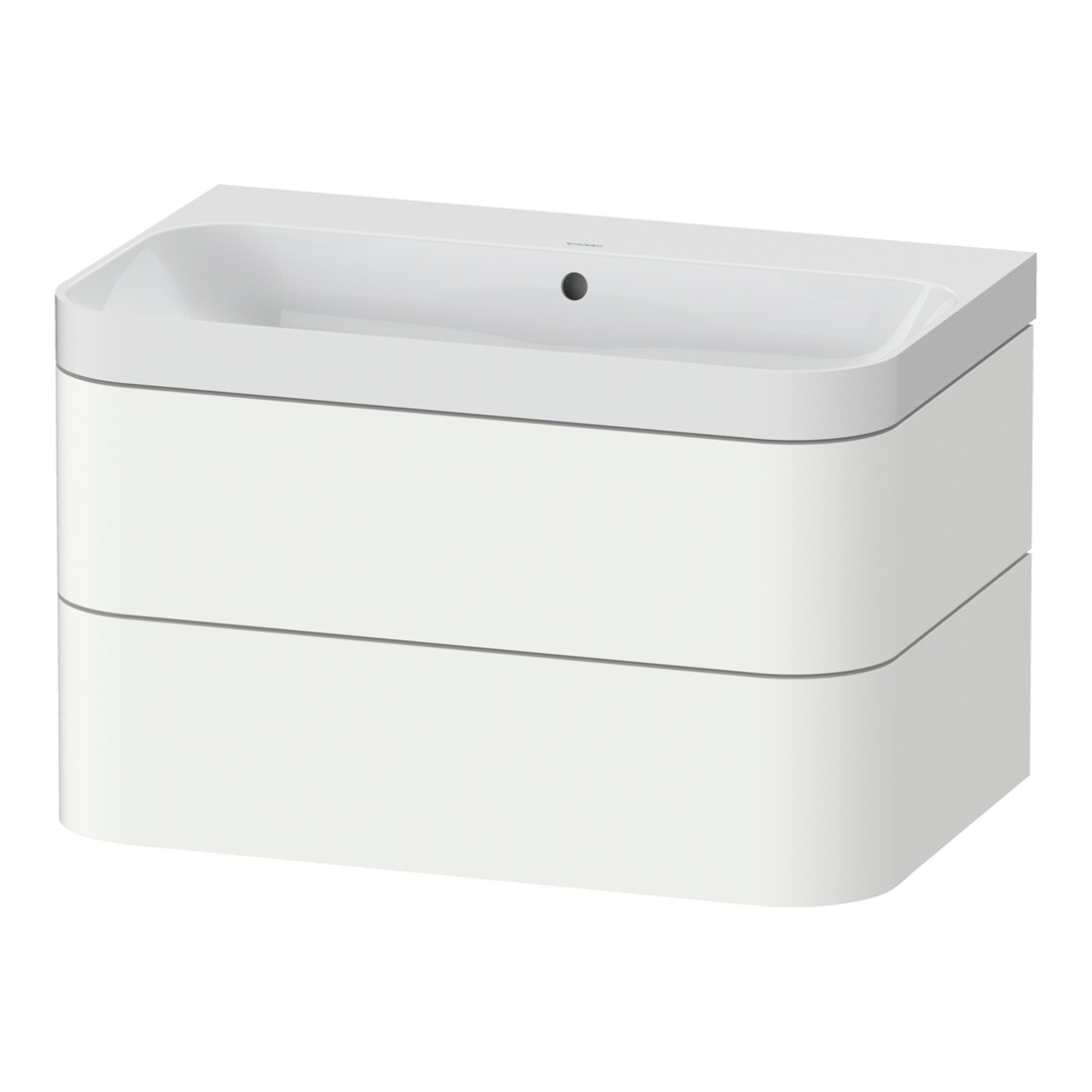 Duravit Meuble vasque Happy D.2 Plus 77,5x49 cm, sans trou robinet, blanc mat, 2 tiroirs