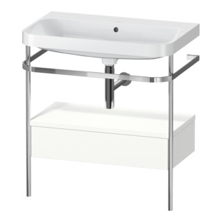 Duravit Meuble vasque Happy D.2 Plus 77,5x49 cm, sans trou robinet, blanc mat, avec console, 1 tiroir