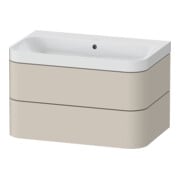 Duravit Meuble vasque Happy D.2 Plus 77,5x49 cm, sans trou, taupe mat, 2 tiroirs