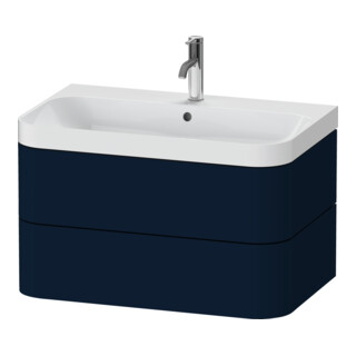 Duravit Meuble vasque Happy D.2 Plus 77,5x49cm, 1 Trous, bleu mat, 2 tiroirs