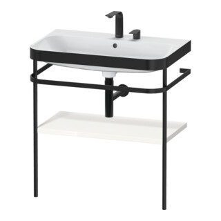 Duravit Meuble vasque Happy D.2 Plus 77,5x49cm, 2 trous, blanc brillant, avec console métal