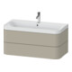 Duravit Meuble vasque Happy D.2 Plus 97,5x49 cm, 1 mitigeur, Tau satiné, 2 tiroirs-1