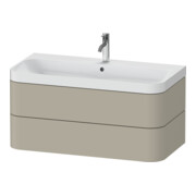 Duravit Meuble vasque Happy D.2 Plus 97,5x49 cm, 1 mitigeur, Tau satiné, 2 tiroirs