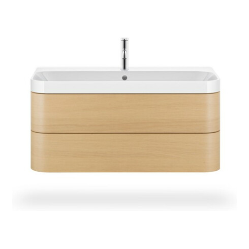 Duravit Meuble vasque Happy D.2 Plus 97,5x49 cm, 1 robinet, blanc méditerranéen, 2 tiroirs