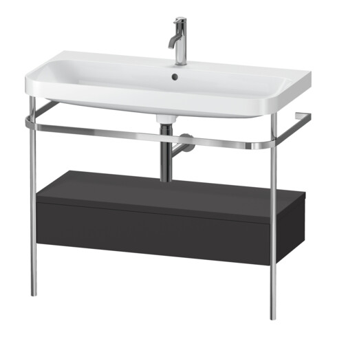 Duravit Meuble vasque Happy D.2 Plus 97,5x49 cm, 1 robinet, gris, avec console, 1 tiroir