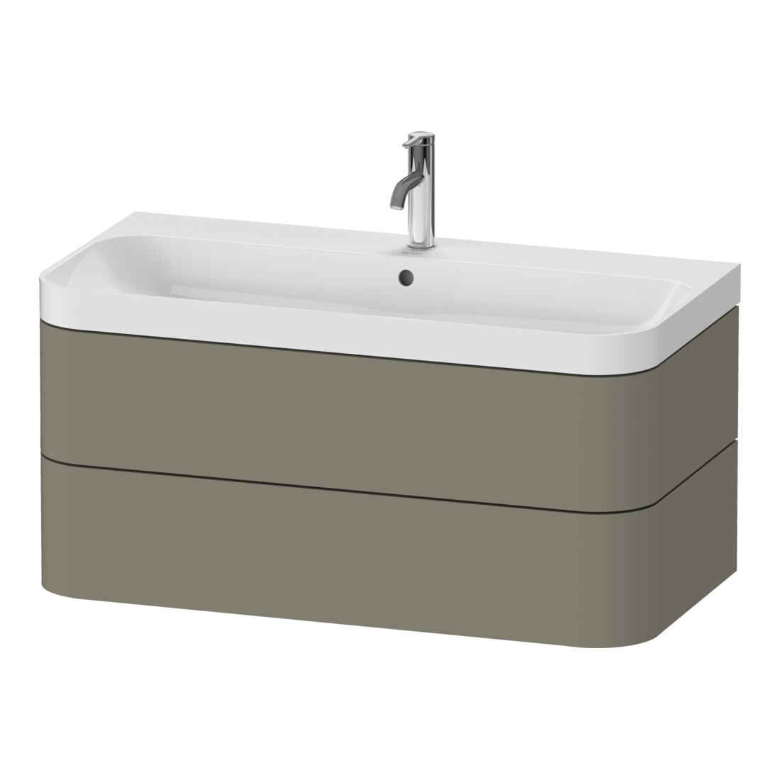 Duravit Meuble vasque Happy D.2 Plus 97,5x49 cm, 1 robinet, st-g s-mat, 2 tiroirs