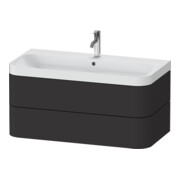 Duravit Meuble vasque Happy D.2 Plus 97,5x49 cm, 1 TH, graphite mat, 2 tiroirs