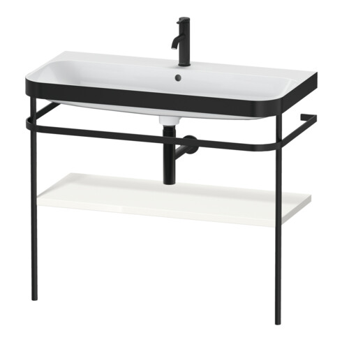 Duravit Meuble vasque Happy D.2 Plus 97,5x49 cm, 1 trou robinet, blanc brillant, avec console métal