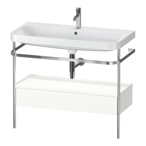 Duravit Meuble vasque Happy D.2 Plus 97,5x49 cm, 1 trou robinet, blanc mat, avec console, 1 tiroir