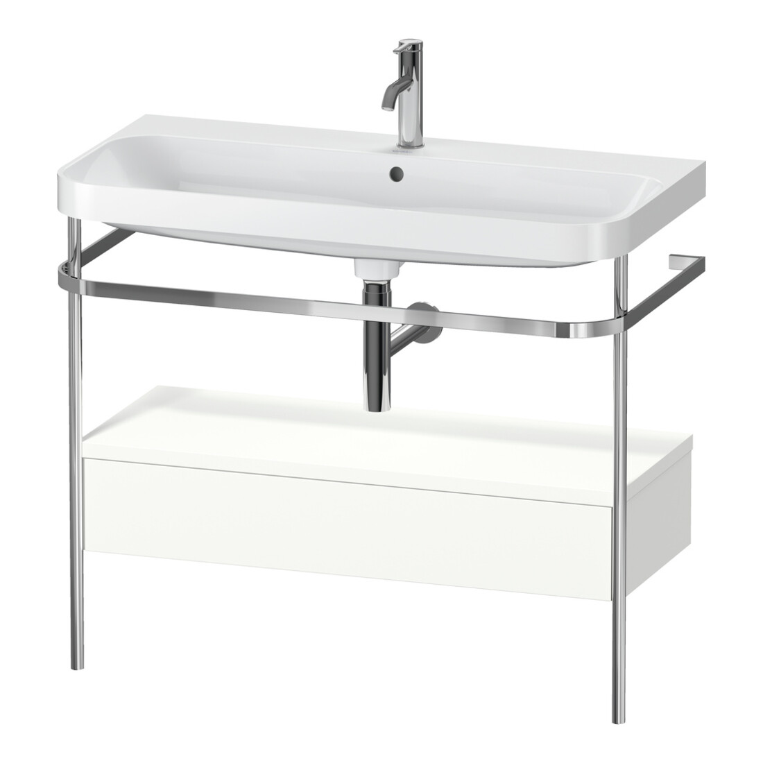 Duravit Meuble vasque Happy D.2 Plus 97,5x49 cm, 1 trou robinet, blanc mat, avec console, 1 tiroir