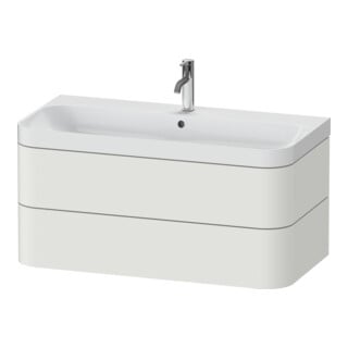 Duravit Meuble vasque Happy D.2 Plus 97,5x49 cm, 1 trou robinet, Noir mat, 2 tiroirs