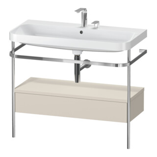 Duravit Meuble vasque Happy D.2 Plus 97,5x49 cm, 2 robinets, avec plan, avec console, 1 tiroir
