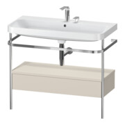 Duravit Meuble vasque Happy D.2 Plus 97,5x49 cm, 2 robinets, avec plan, avec console, 1 tiroir