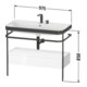 Duravit Meuble vasque Happy D.2 Plus 97,5x49 cm, 2 tiroirs, blanc mat, avec console, 1 tiroir