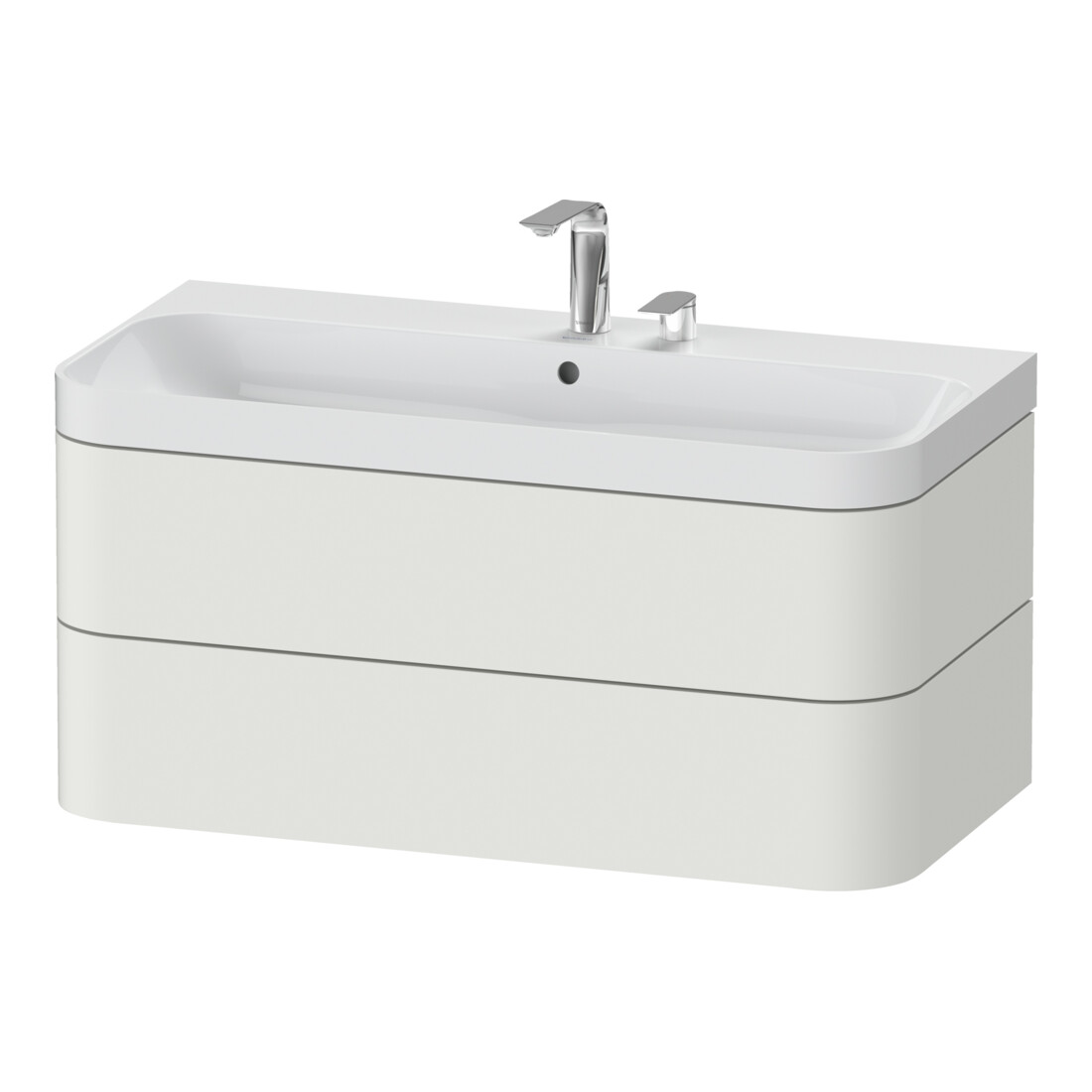 Duravit Meuble vasque Happy D.2 Plus 97,5x49 cm, 2 tiroirs, Noire s-mat