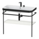 Duravit Meuble vasque Happy D.2 Plus 97,5x49 cm, 2 tiroirs, Noire satinée, avec console-1
