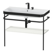 Duravit Meuble vasque Happy D.2 Plus 97,5x49 cm, 2 tiroirs, Noire satinée, avec console