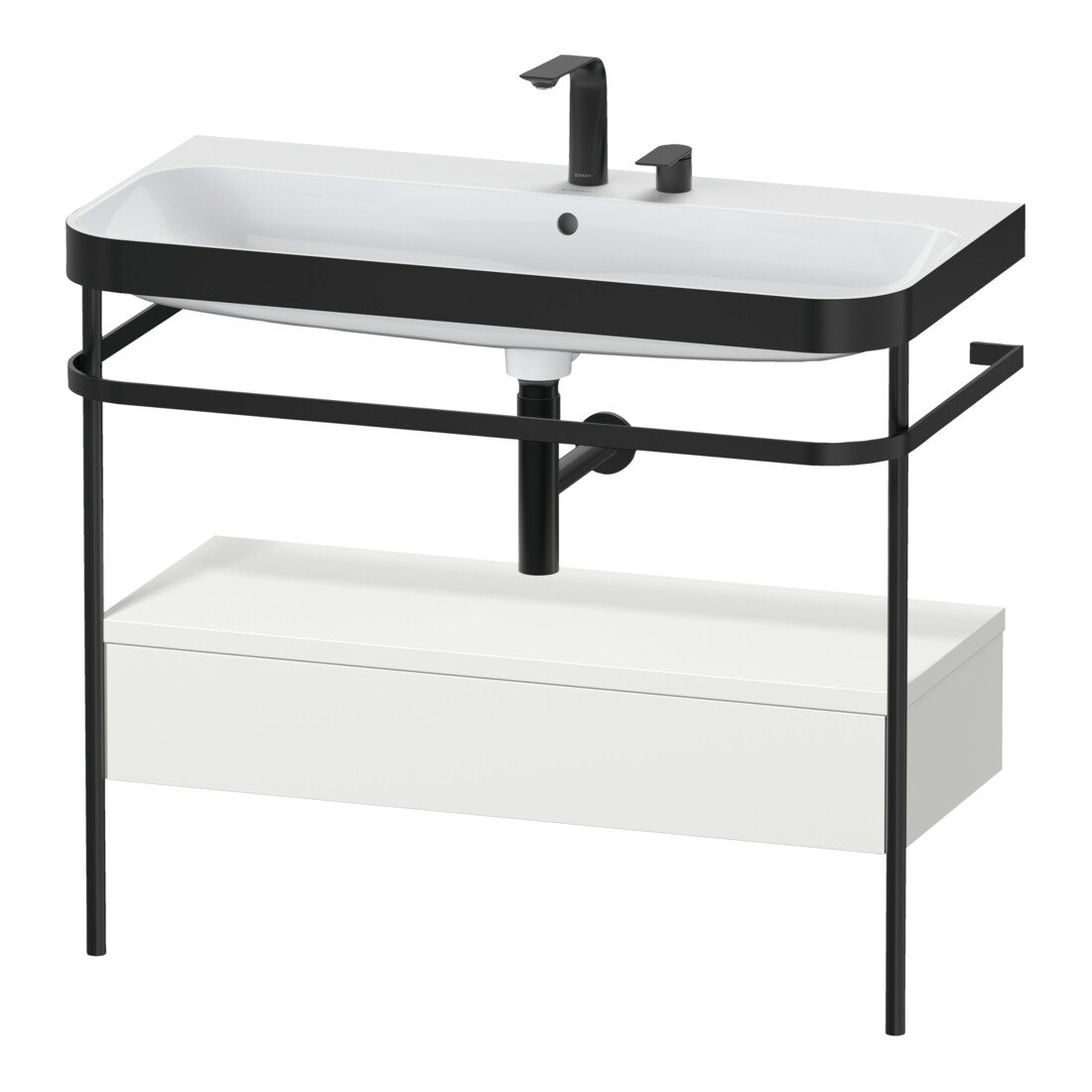 Duravit Meuble vasque Happy D.2 Plus 97,5x49 cm, 2 tiroirs, sans robinet, avec console, 1 tiroir