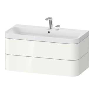 Duravit Meuble vasque Happy D.2 Plus 97,5x49 cm, 2 trous, blanc brillant, 2 tiroirs