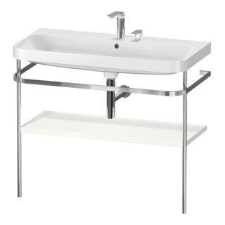 Duravit Meuble vasque Happy D.2 Plus 97,5x49 cm, 2 trous, blanc brillant, avec console métal