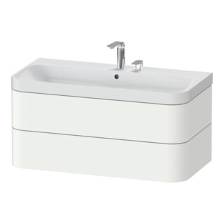 Duravit Meuble vasque Happy D.2 Plus 97,5x49 cm, 2 trous, blanc mat, 2 tiroirs