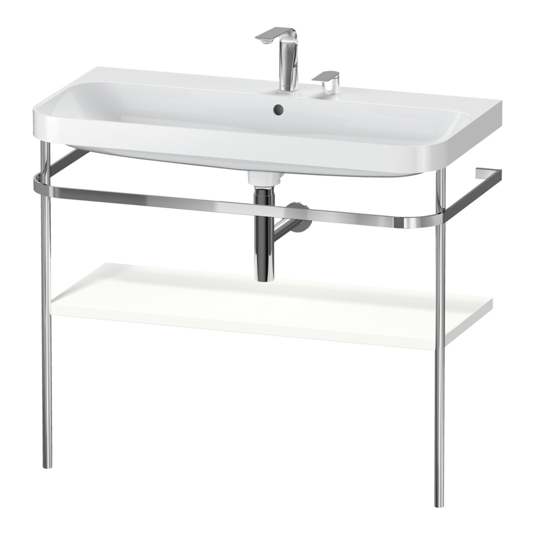Duravit Meuble vasque Happy D.2 Plus 97,5x49 cm, 2 trous, blanc mat, avec console