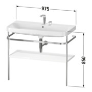 Duravit Meuble vasque Happy D.2 Plus 97,5x49 cm, 2 trous, bleu mat, avec console-3