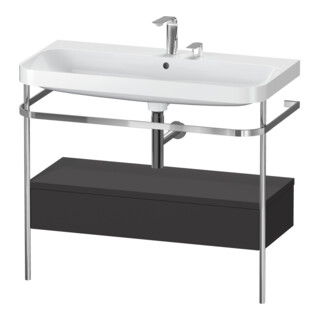 Duravit Meuble vasque Happy D.2 Plus 97,5x49 cm, 2 trous, gris mat, avec console, 1 tiroir