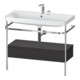Duravit Meuble vasque Happy D.2 Plus 97,5x49 cm, 2 trous, gris mat, avec console, 1 tiroir-1