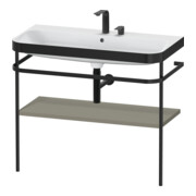 Duravit Meuble vasque Happy D.2 Plus 97,5x49 cm, 2 trous, gris satiné, avec console