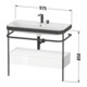 Duravit Meuble vasque Happy D.2 Plus 97,5x49 cm, 2 trous, Me E, avec console, 1 tiroir