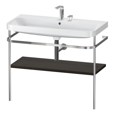 Duravit Meuble vasque Happy D.2 Plus 97,5x49 cm, 2 trous, noyer, avec console