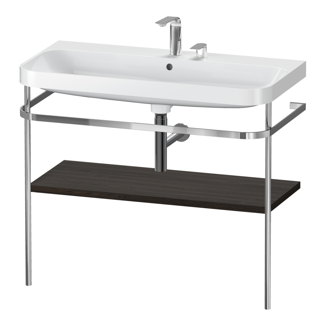Duravit Meuble vasque Happy D.2 Plus 97,5x49 cm, 2 trous, noyer, avec console