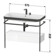 Duravit Meuble vasque Happy D.2 Plus 97,5x49 cm, 2 trous, plan, console, 1 tiroir-3