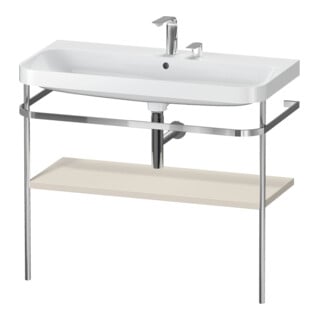 Duravit Meuble vasque Happy D.2 Plus 97,5x49 cm, 2 trous, taupe mat, avec console