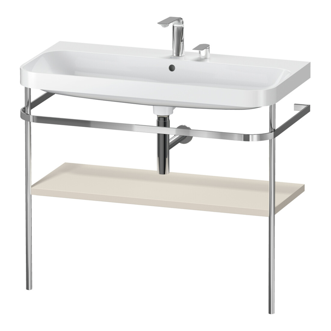Duravit Meuble vasque Happy D.2 Plus 97,5x49 cm, 2 trous, taupe mat, avec console