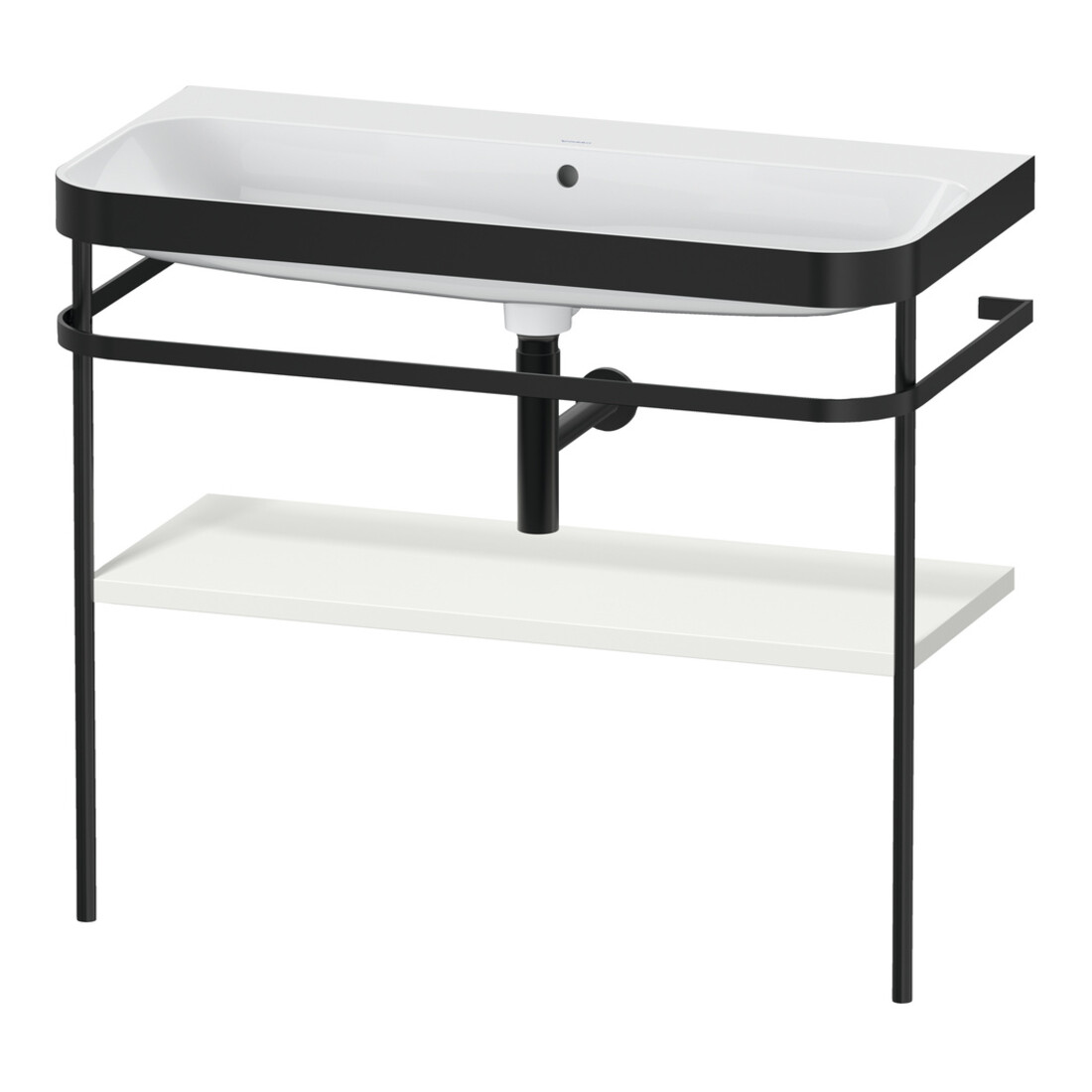 Duravit Meuble vasque Happy D.2 Plus 97,5x49 cm, sans robinet, blanc mat, avec console