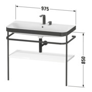 Duravit Meuble vasque Happy D.2 Plus 97,5x49 cm, sans robinet, blanc mat, avec console-4