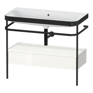 Duravit Meuble vasque Happy D.2 Plus 97,5x49 cm, sans trop-plein, blanc brillant, avec console, 1 tiroir