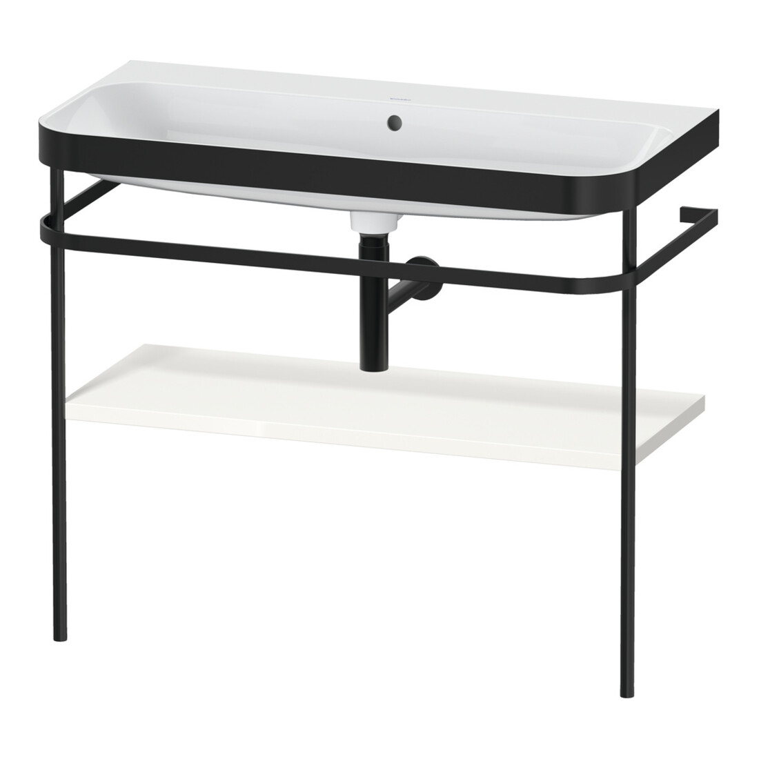 Duravit Meuble vasque Happy D.2 Plus 97,5x49 cm, sans trop-plein, blanc brillant, avec console