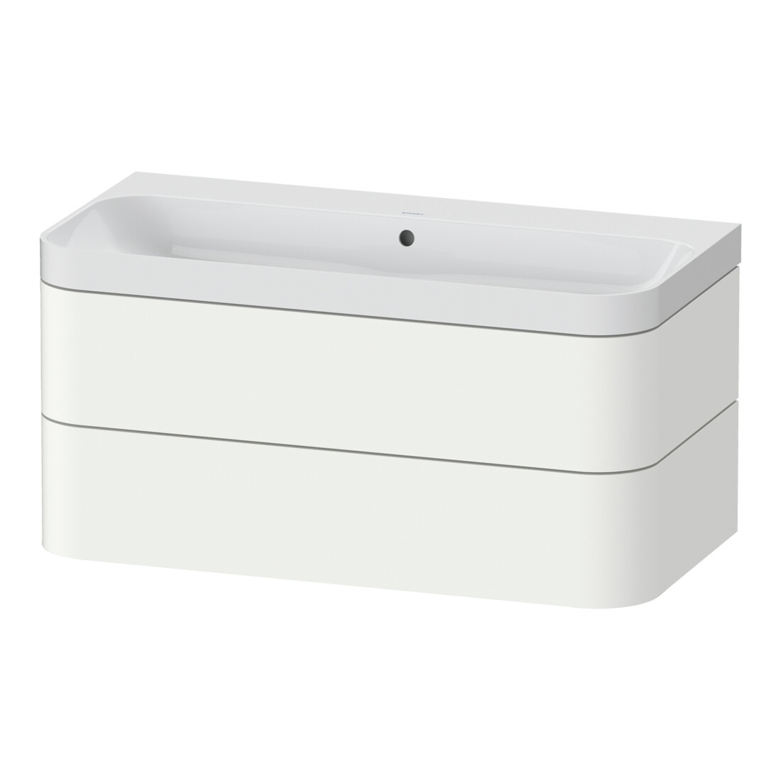 Duravit Meuble vasque Happy D.2 Plus 97,5x49 cm, sans trop-plein, blanc mat, 2 tiroirs