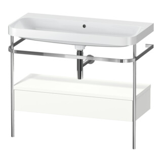 Duravit Meuble vasque Happy D.2 Plus 97,5x49 cm, sans trou, blanc mat, avec console, 1 tiroir