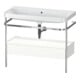 Duravit Meuble vasque Happy D.2 Plus 97,5x49 cm, sans trou, blanc mat, avec console, 1 tiroir-1