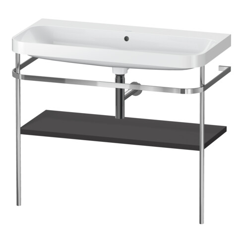 Duravit Meuble vasque Happy D.2 Plus 97,5x49 cm, sans trou, graphite mat, avec console