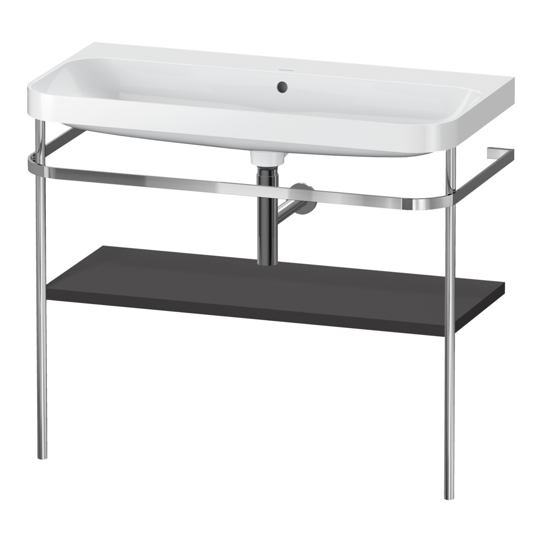 Duravit Meuble vasque Happy D.2 Plus 97,5x49 cm, sans trou, graphite mat, avec console