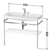 Duravit Meuble vasque Happy D.2 Plus 97,5x49 cm, sans trou, graphite mat, avec console-3