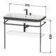 Duravit Meuble vasque Happy D.2 Plus 97,5x49 cm, sans trou, gris mat, avec console