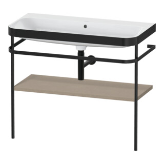 Duravit Meuble vasque Happy D.2 Plus 97,5x49 cm, sans trou robinet, blanc, avec console métal